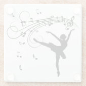 Ballerina Dance with Me Music Note Glazen Onderzetter (Achterkant)