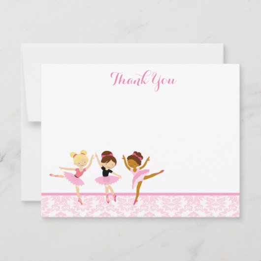 Ballerina Dancer Birthday Dank u wel Bedankkaart (Voorkant)