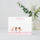 Ballerina Dancer Birthday Dank u wel Bedankkaart (Staand voorkant)