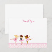 Ballerina Dancer Birthday Dank u wel Bedankkaart (Voorkant / Achterkant)