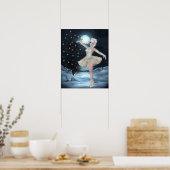 Ballerina Dancer Girl: kerstfantastisch Poster (Keuken)