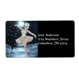Ballerina Dancer Girl: Kerstmis-Adresetiketten Etiket