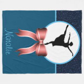 Ballerina Dancer Glitter en Bow Fleece Blanket (Voorkant (Horizontaal))
