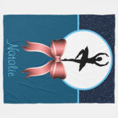 Ballerina Dancer Glitter en Bow Fleece Blanket (Voorkant (Horizontaal))