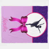 Ballerina Dancer Glitter en Bow Fleece Blanket Deken (Voorkant (Horizontaal))