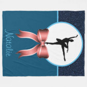 Ballerina Dancer Glitter en Bow Fleece Blanket Deken (Voorkant (Horizontaal))
