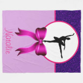 Ballerina Dancer Glitter en Bow Fleece Blanket Deken (Voorkant (Horizontaal))