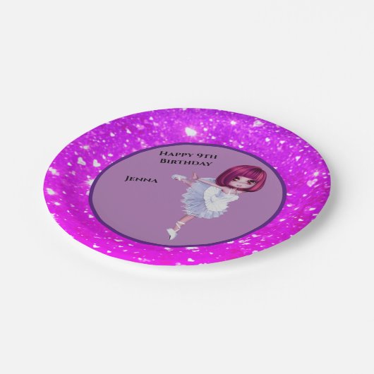 Ballerina Dancer "Happy Birthday" Borden Papieren Bordje (Gekanteld)