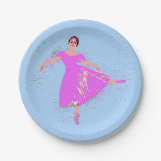 Ballerina Dancer in Magenta Roze Dress Papieren Bordje