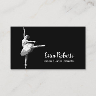 Ballerina Dancer Instructor Elegant Black Visitekaartje