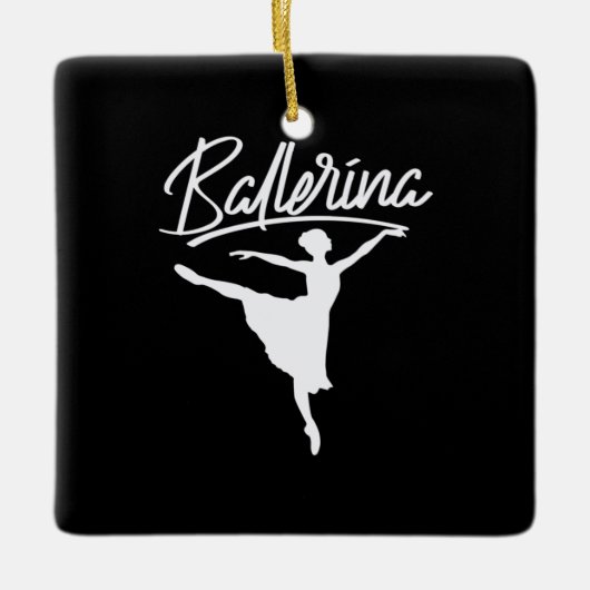 Ballerina Dancer Keramisch Ornament (Voorkant)