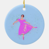 Ballerina Dancer Magenta Roze Jurk Keramisch Ornament (Achterkant)