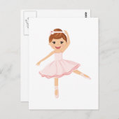 Ballerina Dancer met bruin haar Briefkaart (Voorkant / Achterkant)