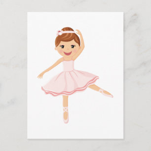 Ballerina Dancer met bruin haar Briefkaart