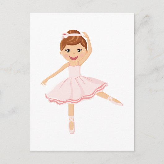 Ballerina Dancer met bruin haar Briefkaart (Voorkant)