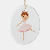 Ballerina Dancer met bruin haar Keramisch Ornament (Rechts)