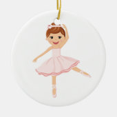 Ballerina Dancer met bruin haar Keramisch Ornament (Voorkant)