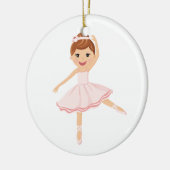 Ballerina Dancer met bruin haar Keramisch Ornament (Links)