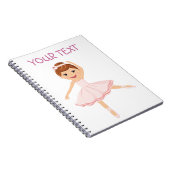 Ballerina Dancer met bruin haar Notitieboek (Rechterzijde)