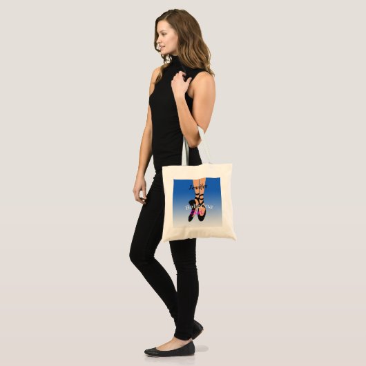 Ballerina Dancer met naam Tote Bag (Voorkant (model))