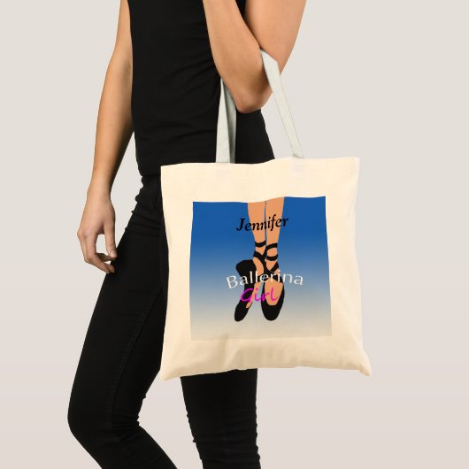 Ballerina Dancer met naam Tote Bag (Voorkant (product))