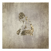 Ballerina Dancer Metallic Grijs Foxier Glitter Gou Poster (Voorkant)