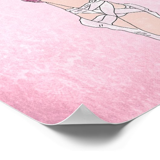Ballerina Dancer op Pointe in Pink Poster (Hoek)