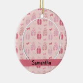 Ballerina Dancer Photo Holiday Monogram Keramisch Ornament (Rechts)