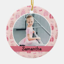 Ballerina Dancer Photo Holiday Monogram