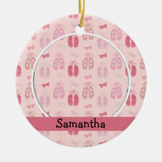Ballerina Dancer Photo Holiday Monogram Keramisch Ornament (Voorkant)