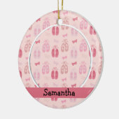 Ballerina Dancer Photo Holiday Monogram Keramisch Ornament (Links)