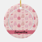 Ballerina Dancer Photo Holiday Monogram Keramisch Ornament (Achterkant)