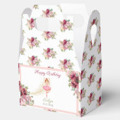 Ballerina Dancer | Roze Bloemen Ballet Verjaardag Bedankdoosjes (Geopend)