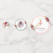 Ballerina Dancer | Roze Bloemen Ballet Verjaardag Confetti (Achterkanten)