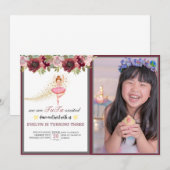 Ballerina Dancer | Roze Bloemen Ballet Verjaardag Kaart (Voorkant / Achterkant)