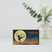 Ballerina Dancer Silhouette Full Moon Visitekaartje (Staand voorkant)