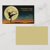Ballerina Dancer Silhouette Full Moon Visitekaartje (Voorkant / Achterkant)