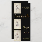 Ballerina Dancer Three Photo Dance Afstuderen (Voorkant / Achterkant)