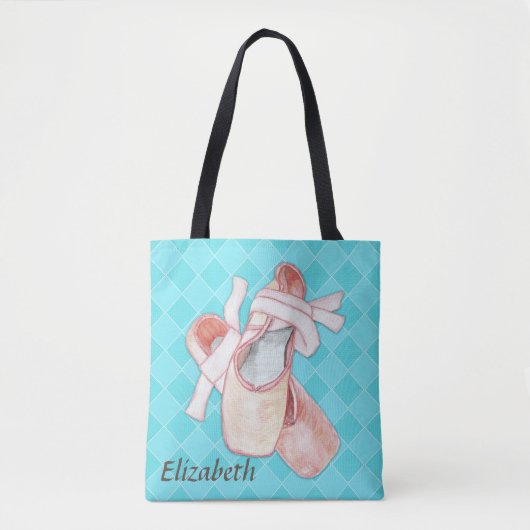 Ballerina Dancer Toe Schoenen Art Tote Bag (Voorkant)