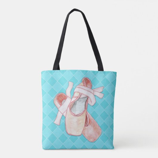 Ballerina Dancer Toe Schoenen Art Tote Bag (Achterkant)