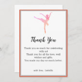 Ballerina Dancer Verjaardag Dank u kaart (Voorkant / Achterkant)