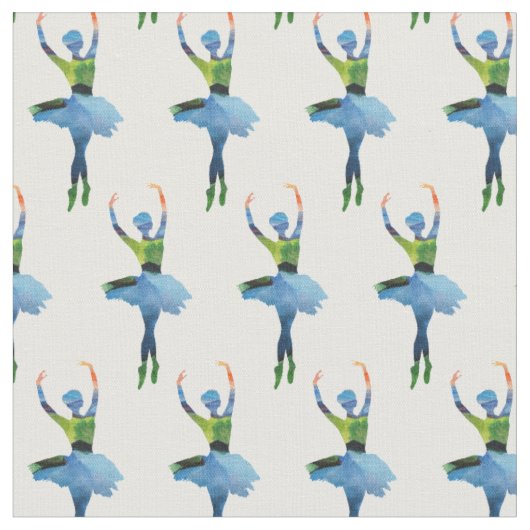 Ballerina Dancer Waterverf Kunst Stof (Close Up)