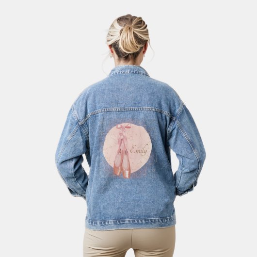 Ballerina Dancer Waterverf Theme Denim Jacket (Model)