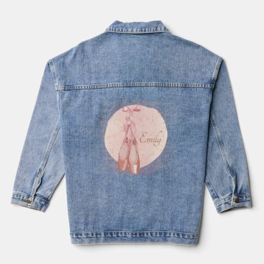 Ballerina Dancer Waterverf Theme Denim Jacket (Achterkant)
