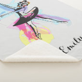 Ballerina Dancer Waterverf Theme Gepersonaliseerd Sherpa Deken (3/4)