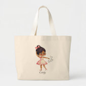 Ballerina Dancer Waterverf Theme Grote Tote Bag (Voorkant)