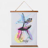 Ballerina Dancer Waterverf Theme Hangend Wandkleed (Voorkant)