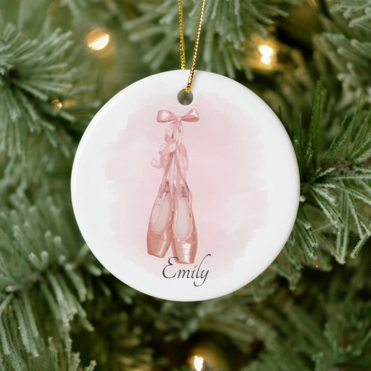 Ballerina Dancer Waterverf Theme Keramisch Ornamen Keramisch Ornament (Boom)