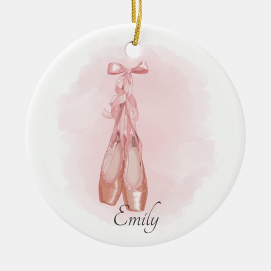 Ballerina Dancer Waterverf Theme Keramisch Ornamen Keramisch Ornament (Voorkant)