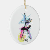 Ballerina Dancer Waterverf Theme Keramisch Ornament (Rechts)
